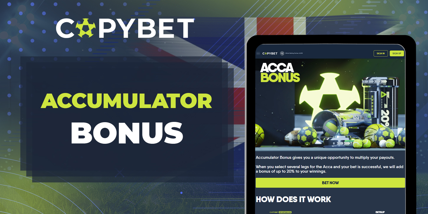 Description of Accumulator Bonus from CopyBet for UK users