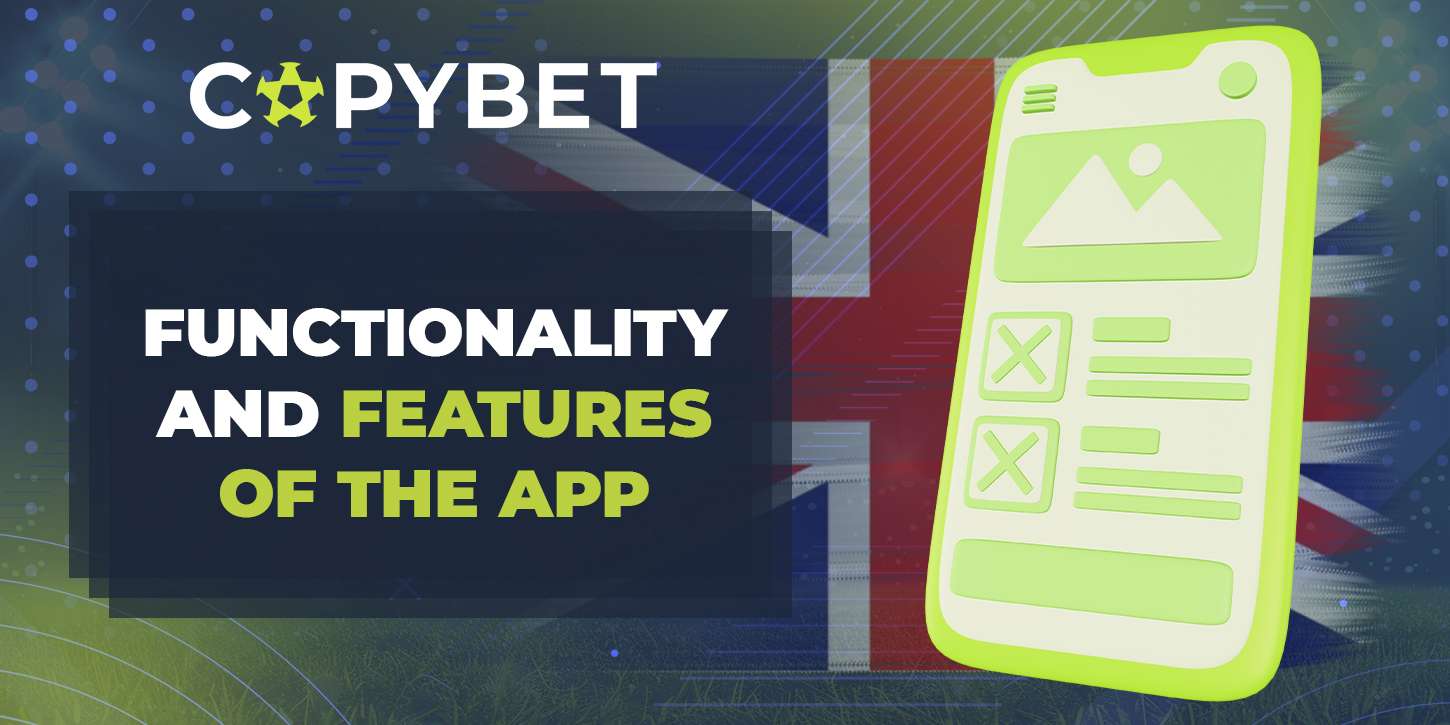 Features and main functions of CopyBet mobile application 