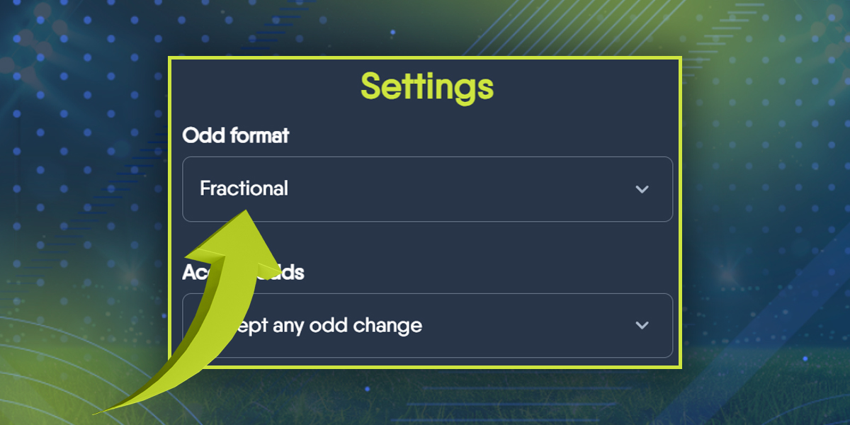 Odds format settings on CopyBet UK website