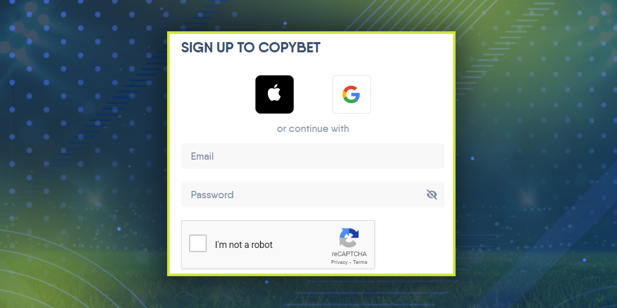 Login to the personal account at CopyBet