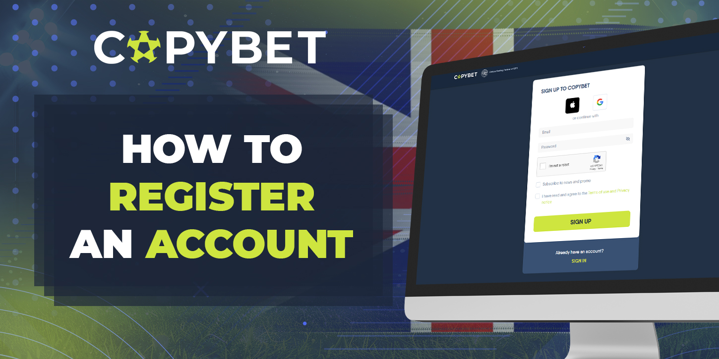 Step-by-step instructions for registering on Copybet UK