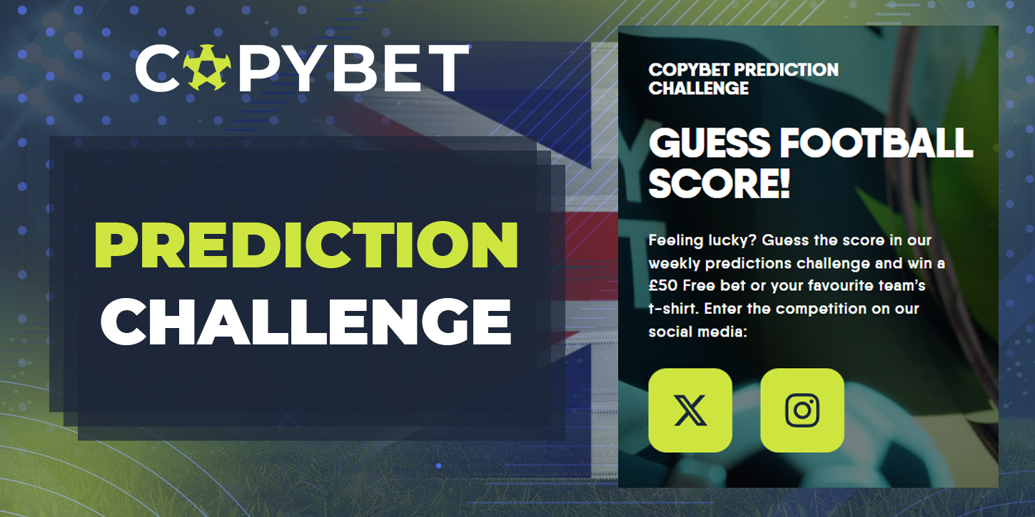 Prediction Challenge Bonus available on the CopyBet bookmaker's website 