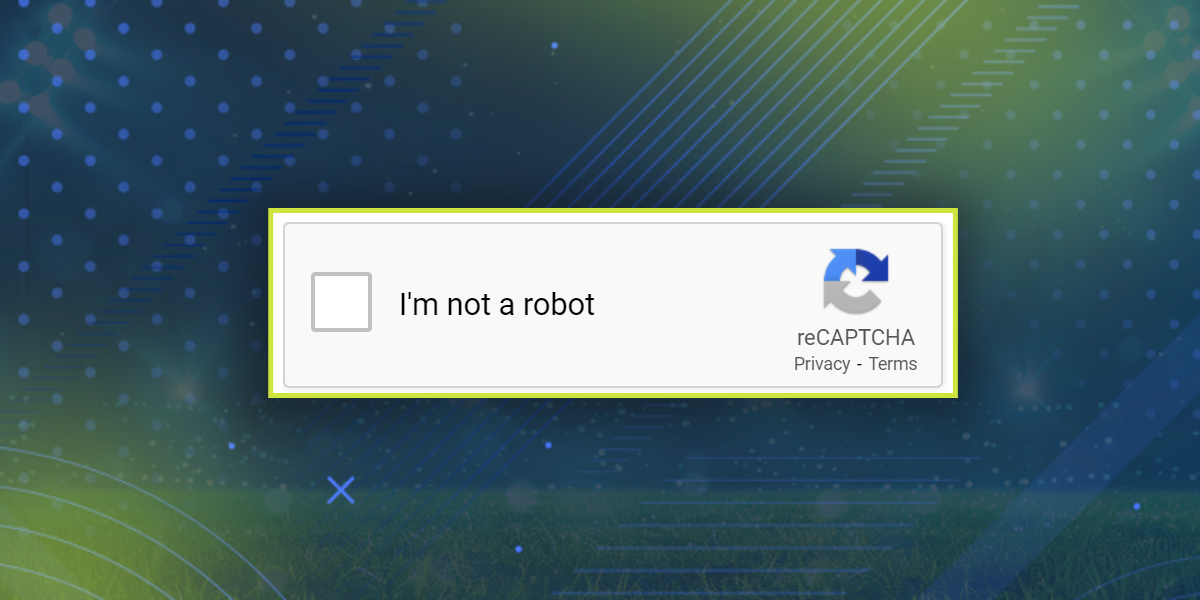 Captcha checkbox when registering on CopyBet