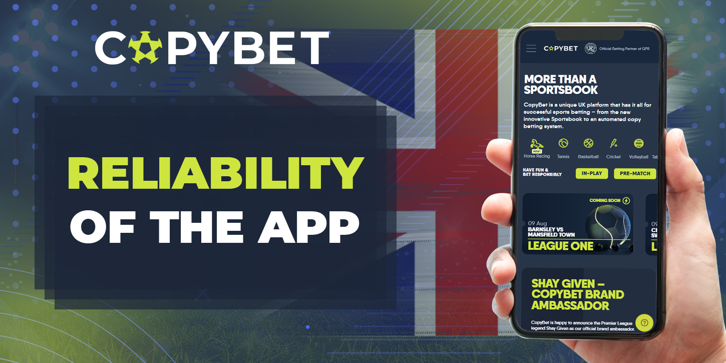 Reliability of CopyBet mobile app for UK users